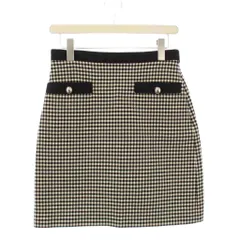 グッチ GUCCI タイトスカート ミニ ギンガムチェック 38 白 黒 740533 /KHのサムネイル