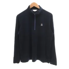 アダバット adabat 美品 トレーナー 50 紺 ネイビー 長袖 ハーフジップ アルファベット柄 /SJのサムネイル