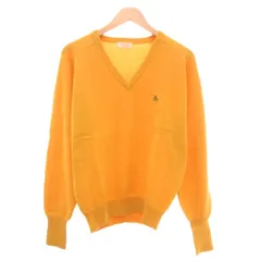 マンシングウェア MUNSINGWEAR Grand Slam ニット セーター ウール 2 黄 イエロー Vネック ロゴ刺繍 /NL ■GY61のサムネイル