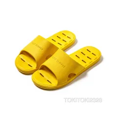メンズ用スリッパ 夏用 室内用 滑り止め 風呂用 カップル向け ルームサンダル 柔らかい底 水抜きタイプ イエローのサムネイル