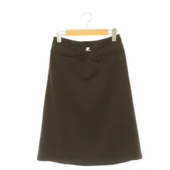 クレージュ courreges ジャージースカート ロゴ ロング フレア XS ブラウン /DO ■OSのサムネイル