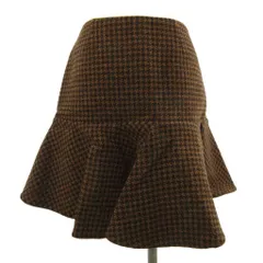 ドゥーズィエムクラス DEUXIEME CLASSE Lovat TWEED ミニスカート フレア ツイード 千鳥格子 ウール 茶 ブラウン 36のサムネイル