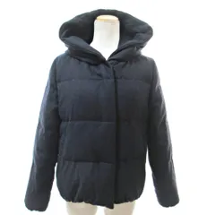 ユナイテッドアローズ A DAY IN THE LIFE UNITED ARROWS ダウンジャケット ダウンコート ウール混 フーディ 38 紺 ネイビー 1218 ■YHS13のサムネイル