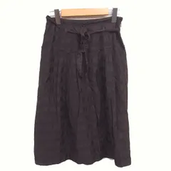 ソニア ソニアリキエル SONIA SONIA RYKIEL フレア スカート ボーダー ロング ウエストリボン 薄手 36 茶 ブラウン /TT ■ECD004のサムネイル