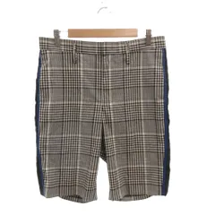 ユナイテッドトウキョウ UNITED TOKYO 美品 ショートパンツ 3 白 ホワイト 黒 ブラック チェック柄 サイドライン ショート丈 /MXのサムネイル