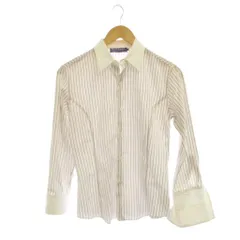 ラルフローレンコレクション Ralph Lauren COLLECTION シャツ ブラウス 9 白 赤 ストライプ柄 長袖 /JPのサムネイル