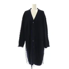 ミュベール muveil 24AW チュールニットガウン カーディガン 長袖 ドット ロング 厚手 Vネック 38 濃紺 /NR ■OSのサムネイル