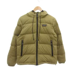 ロキシー ROXY ダウンジャケット S フード ジップアップ ワンポイント ロゴ カーキ /NU ■GY58のサムネイル