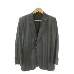 バレンシアガ BALENCIAGA テーラードジャケット 上着 96AB5 グレー チェック柄 長袖 ノッチドラペル /AO3 ■GY99のサムネイル