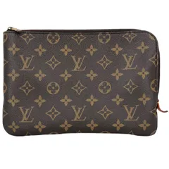 【中古】 LOUIS VUITTON ルイ・ヴィトン エテュイ・ヴォワヤージュPM モノグラム M44148 ミニクラッチバッグ フラットポーチ ブラウン L字ファスナー 24034454 MKのサムネイル