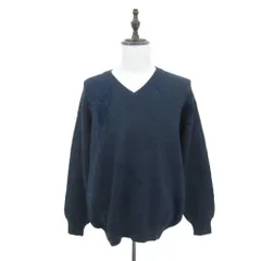ランバン LANVIN ニット セーター 長袖 ウール L 紺 ネイビー Vネック /SY62 ■GY61のサムネイル