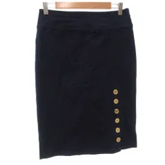 ローレンラルフローレン LAUREN RALPH LAUREN タイトスカート 0 150/6BA ひざ丈 ゴールドボタン 紺 ネイビー /ML ■ECA001のサムネイル