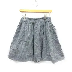 マークバイマークジェイコブス MARC by MARC JACOBS スカート ミニ ギャザー ストライプ リネン混 S 水色 ライトブルー /TC21のサムネイル