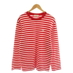 メゾンキツネ MAISON KITSUNE Tシャツ カットソー 長袖 ボーダー柄 XL 赤 レッド 白 ホワイト AU00105KJ2004 /AN67のサムネイル