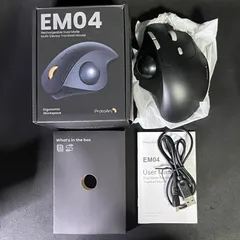 ProtoArc トラックボール マウス 本体 EM04 ブラック 外箱付き 付属品付きのサムネイル