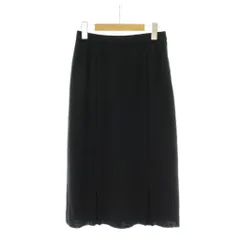 ピエールカルダン Pierre Cardin スカート ウール 66-92 黒 ブラック 無地 裾プリーツ ミモレ丈 タイトシルエット /PP ■GY60のサムネイル