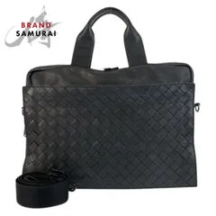 BOTTEGAVENETA ボッテガヴェネタ マキシイントレチャート ブラック 黒 レザー ビジネスバッグ ブリーフケース ショルダーバッグ 600004【中古】のサムネイル