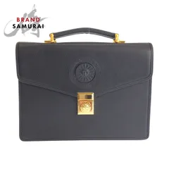 美品 VERSACE ヴェルサーチ ヴィンテージ サンバースト ブラック レザー セカンドバッグ クラッチバッグ ビジネスバッグ 600703【中古】のサムネイル