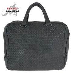 BOTTEGAVENETA ボッテガヴェネタ イントレチャート ブラック 黒 ガンメタ金具 レザー 245164 ビジネスバッグ ブリーフケース メンズ 602396【中古】のサムネイル