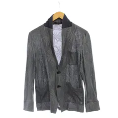 ミッシェルクラン MICHEL KLEIN ジャケット 44 紺 植物柄 ショールカラー 長袖 /JPのサムネイル