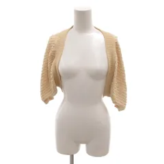 アンテプリマ ANTEPRIMA 美品 カーディガン ニット 絹 シルク混 38 ベージュ 立体編み ノーカラー 七分袖 ビジュー /SJ ■GY06のサムネイル