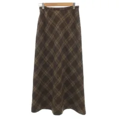 ジェラールダレル GERARD DAREL スカート ウール 9 茶 ブラウン チェック柄 ミモレ ロング /NU ■ECF003のサムネイル