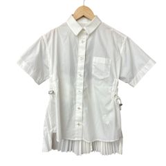 極美品】sacai サカイ プリーツ レース 切替 半袖 シャツ ブラウス 1