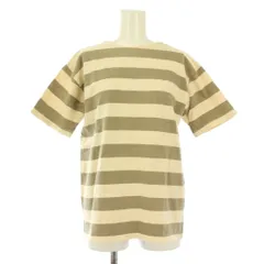 ウエアハウス WAREHOUSE カットソー 半袖 クルーネック ボーダー柄 バイカラー 38 ベージュ /BBのサムネイル