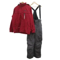 エレッセ ellesse スキーウェア L 赤 レッド チャコールグレー 無地 長袖 サロペット  /NP ■ECD004のサムネイル