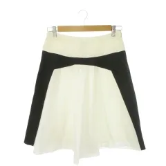 ナルシソロドリゲス Narciso Rodriguez スカート 34 白 ホワイト 黒 ブラック バイカラー パネルデザイン フレアシルエット /MN6 ■GY06のサムネイル