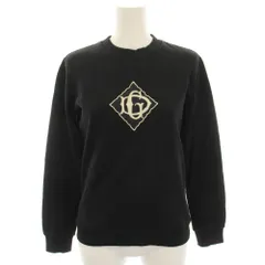 ドルチェ&ガッバーナ ドルガバ DOLCE&GABBANA スウェット トレーナー クルーネック 長袖 ロゴ刺繍 絹 シルク 144-156cm 黒 ブラック /YTのサムネイル