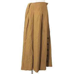 アドーア ADORE 19ss ドライタッチレーヨンスカート 531-9220611 ロング リネン混 フレア アシンメトリー 38 M相当 キャメル IBO58 X