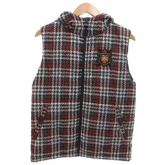 トミーヒルフィガー TOMMY HILFIGER GOLF ダウンベスト M マルチカラー 千鳥格子柄 フード付き 中綿 /YF ■ECG005のサムネイル