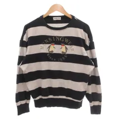 マンシングウェア MUNSINGWEAR ロンT Tシャツ L 紺 ネイビー グレー ボーダー柄 クルーネック 長袖 /NL ■ECF005のサムネイル