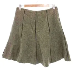 ローレンラルフローレン LAUREN RALPH LAUREN 美品 フレアスカート ひざ丈 ウール 4 ブラウン系 織り柄 /NL ■GY06のサムネイル