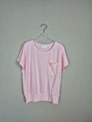 (#66 77オススメ/L) コットン混 ピンク パータン 半袖 Tシャツのサムネイル