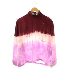 トーガ TOGA ARCHIVES 23SS Inner tie dye stand collar シャツ プルオーバー 長袖 ハイネック レース 総柄 XS ボルドー ピンク 紫 パープル TZ31-FJ904 /KU ■SHのサムネイル