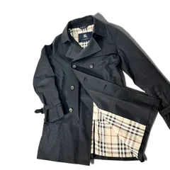BURBERRY LONDON バーバリー ロンドン トレンチコート ベルト ノバチェック ダブル 38  ブラック　黒のサムネイル