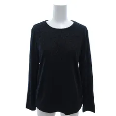 ハナエモリ HANAE MORI 美品 カットソー ブラウス 38 紺 ネイビー レース加工 クルーネック 長袖 /YF■ECF004のサムネイル