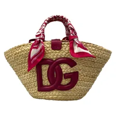 DOLCE&GABBANA(ドルチェアンドガッバーナ) トートバッグ ケンドラ ベージュ×ピンク かごバッグ/スカーフ取り外し可 レザーのサムネイル