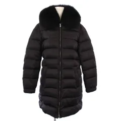 プラダ PRADA ダウンコート アウター ミドル丈 フォックスファー フーディ 42 黒 28G062 R152 R0Kのサムネイル