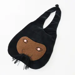 美品 ミナペルホネン mina perhonen usa bag ベルベット ワンショルダーウサバッグ 大 ブラック┃■黒 切替【2400015108780】のサムネイル
