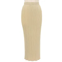 極美品▲PLEATS PLEASE プリーツプリーズ イッセイミヤケ PP05-JG001 ロング プリーツスカート ベージュ 3 日本製 正規品 レディースのサムネイル