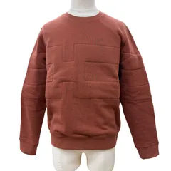 極美品▼HERMES エルメス コットン100% Hモチーフ クルーネック プルオーバー スウェット テラコッタ ブラウン S イタリア製 メンズのサムネイル