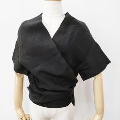 R&D.M.Co- グロッシーラミーカシュクールジャケット 定価35000円 ノーカラージャケット ブラック レディース オールドマンズテーラー【中古】6-0724S♪のサムネイル