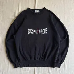 90s　vintage　ヴィンテージ古着　OLD DESCENTE　デサント　ゴルフグラフィック　デカロゴ刺繍　スウェット　トレーナー　長袖　一点物　L　黒　ブラック　C-BOY　Y2K　big golf logoembroidery sweat shirtのサムネイル