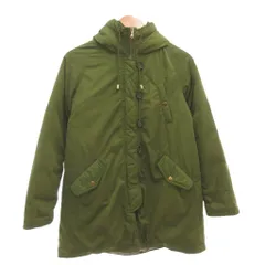 シップス SHIPS ダウンコート 36 緑 グリーン フード付き 長袖 キルティングデザイン /SC ■GY06のサムネイル