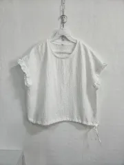 Bari白クリンクル フリル 半袖 Tシャツ 100のサムネイル