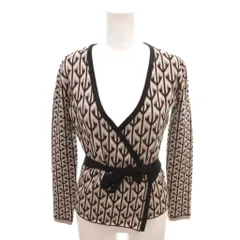 ダイアンフォンファステンバーグ DIANE von FURSTENBERG 美品 カーディガン ウール XS ピンク 幾何学模様 Vネック /HW ■ECC001のサムネイル