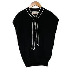 未使用 25SS 23区 レーヨンポリエステルストレッチ ボウタイ ニット KRWOGM0650 サイズ38 ブラック  レディース 古着 中古 USEDのサムネイル